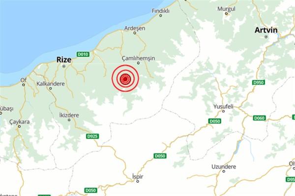 Rize'de 4.8 büyüklüğünde deprem meydana geldi.