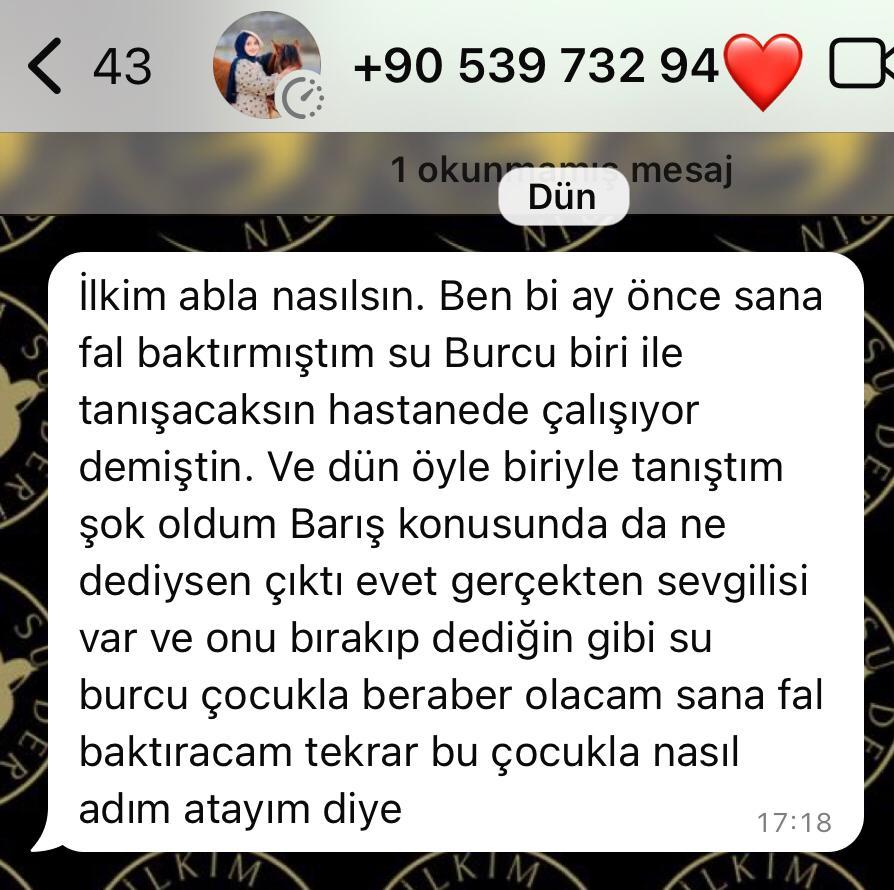 İlkim Su Derin Memnuniyet