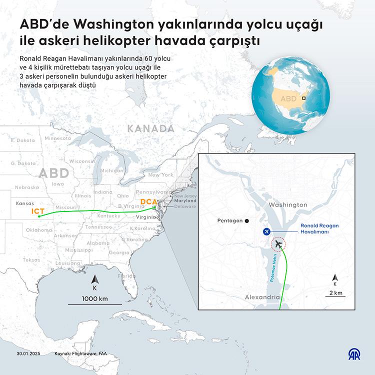 ABD'de Uçak ve Askeri Helikopter Çarpışması: Rus Vatandaşları da Var