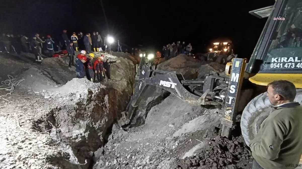 Amasya Uygur Köyü'nde meydana gelen göçük olayında 2 işçi toprak