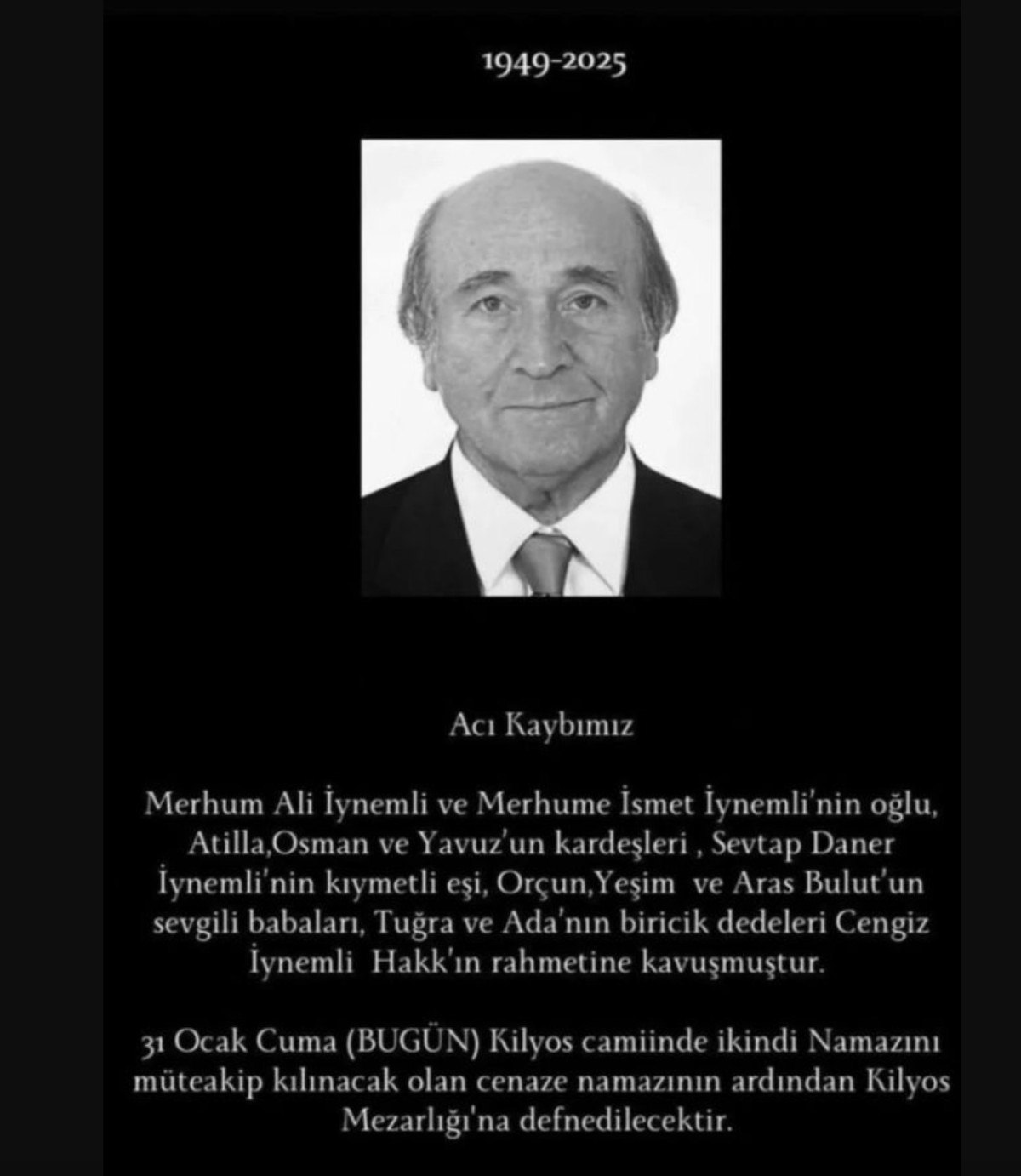 Aras Bulut İynemli'nin Acı Kaybı