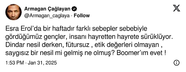 Armağan Çağlayan'dan Gençlere Dikkat Çeken Eleştiri