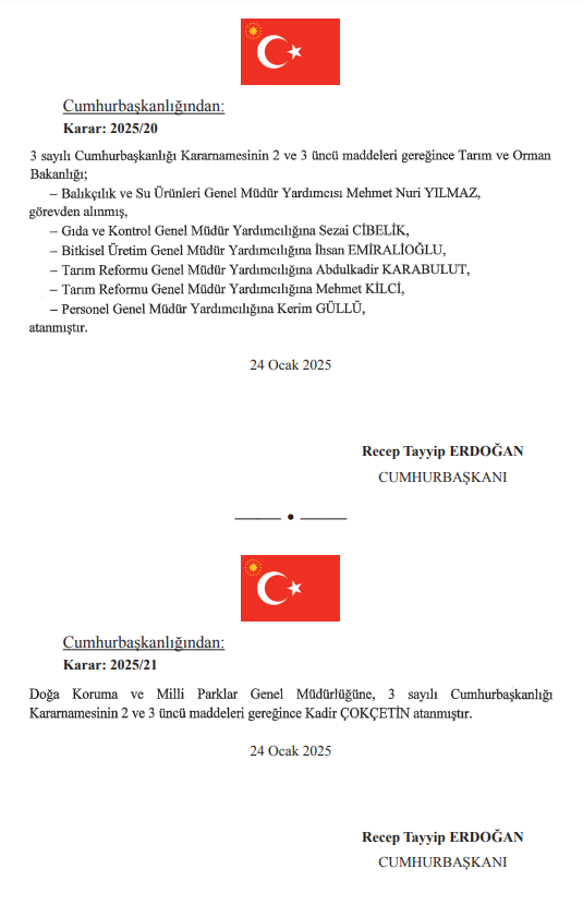 Atama ve Görevden Alma Kararları Resmi Gazete'de Yayımlandı