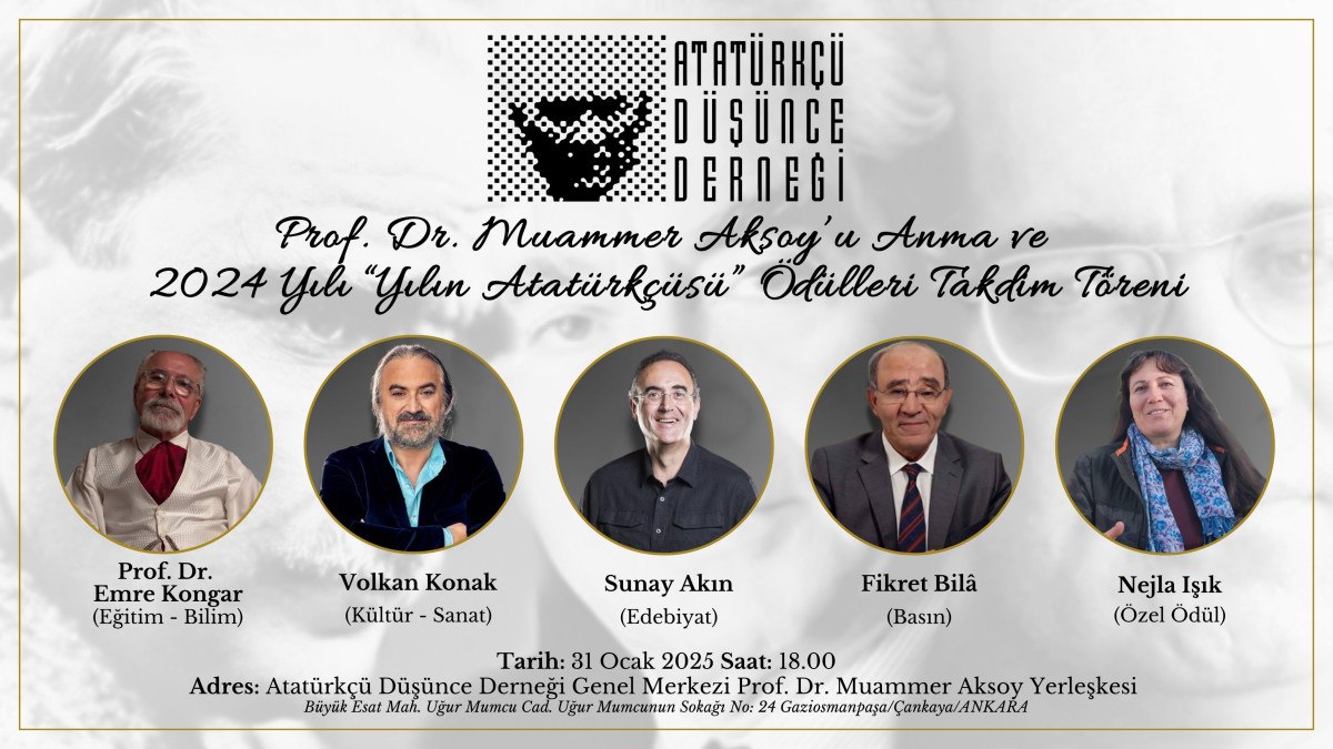 Atatürkçü Düşünce Derneği 2024 Yılı Ödüllerini Sahiplerine Verdi