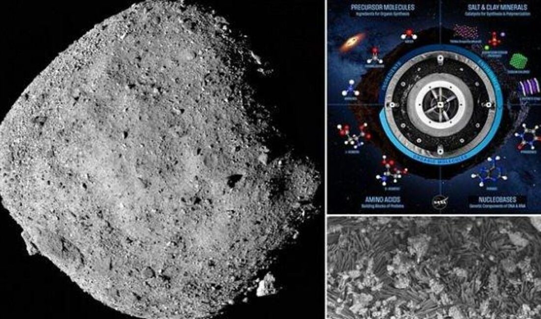 Bennu asteroidinde yapılan araştırmalar, yaşamın temel bileşenlerinin keşfedildiğini ortaya koydu.