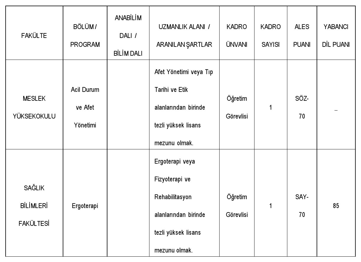 Biruni Üniversitesi Rektörlüğü: Öğretim Elemanı Alım İlanı