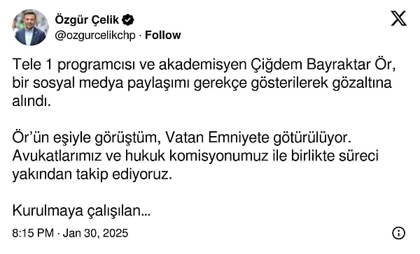 Çiğdem Bayraktar Ör Gözaltına Alındı