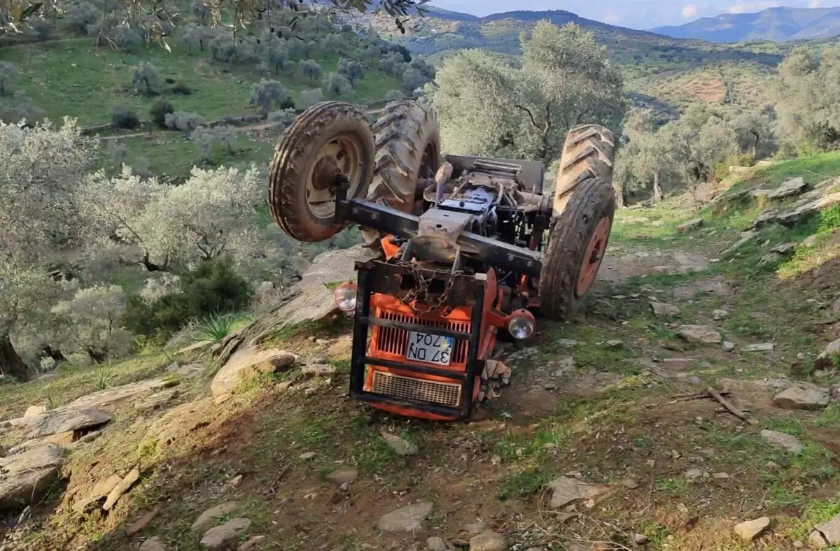 Çine'de meydana gelen bir traktör kazasında 79 yaşındaki çiftçi hayatını