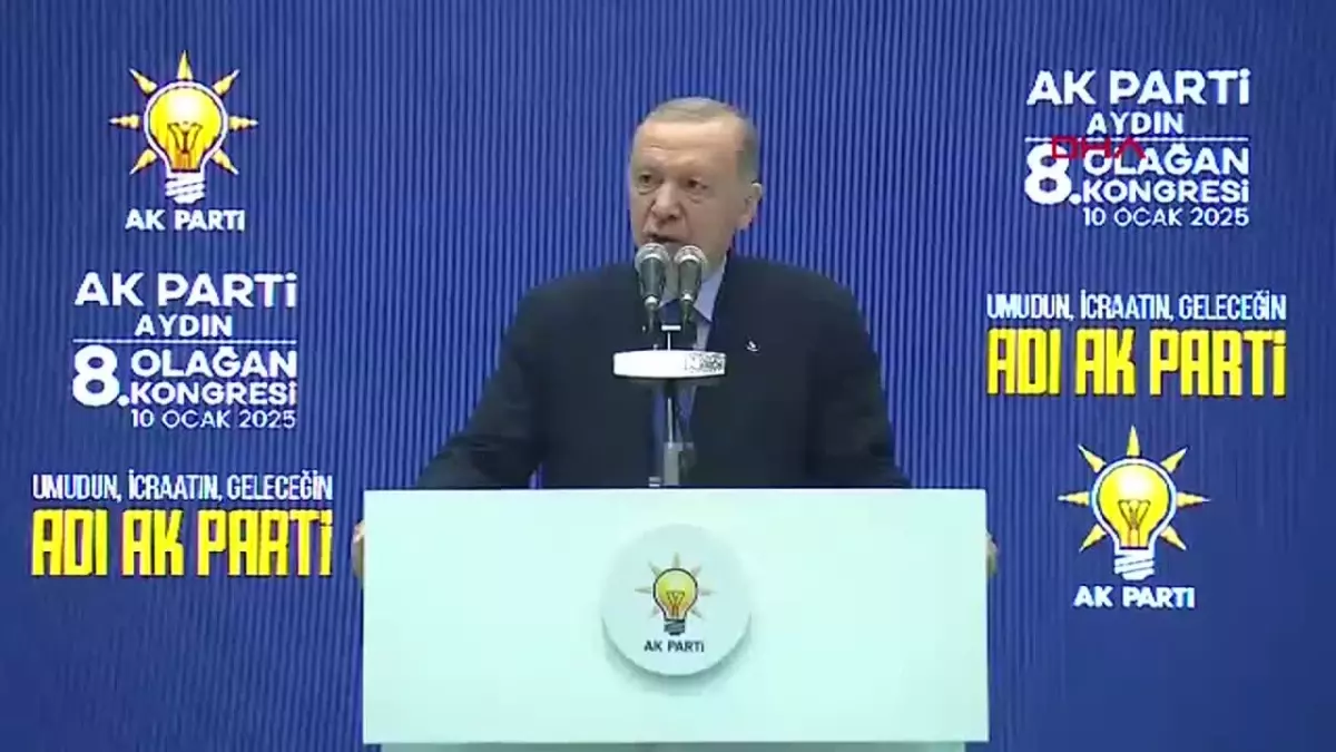 Cumhurbaşkanı Erdoğan, Aydın'da düzenlenen AK Parti İl Kongresi'ne katılarak önemli