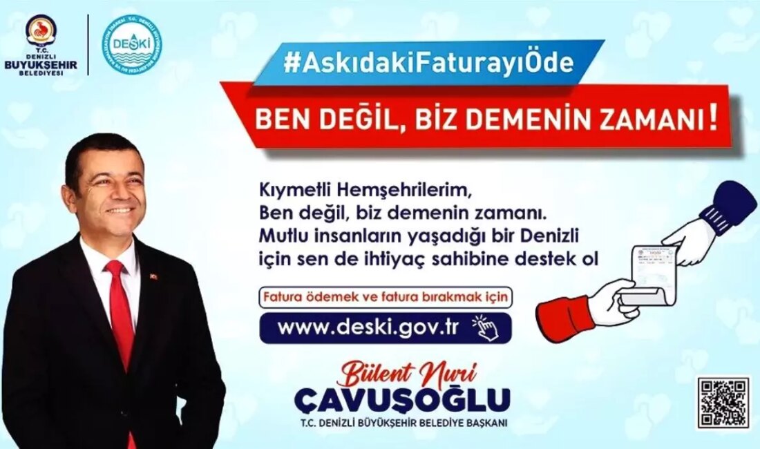 Denizli'de başlatılan 'Askıda Fatura' uygulaması, ihtiyaç sahibi ailelere destek olmayı