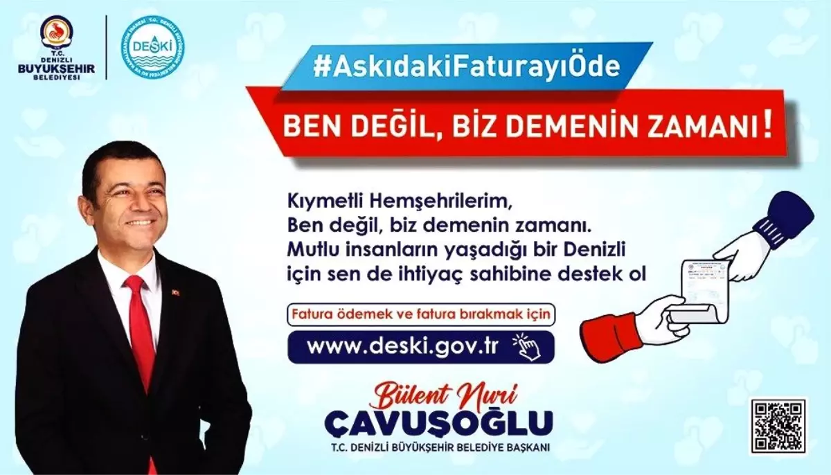 Denizli'de başlatılan 'Askıda Fatura' uygulaması, ihtiyaç sahibi ailelere destek olmayı