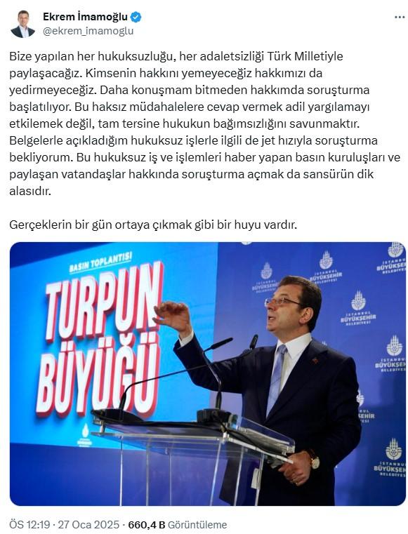 İBB Başkanı Ekrem İmamoğlu'ndan Basın Toplantısı