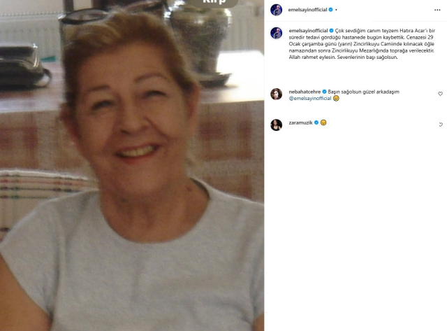 Emel Sayın Teyzesini Kaybetti