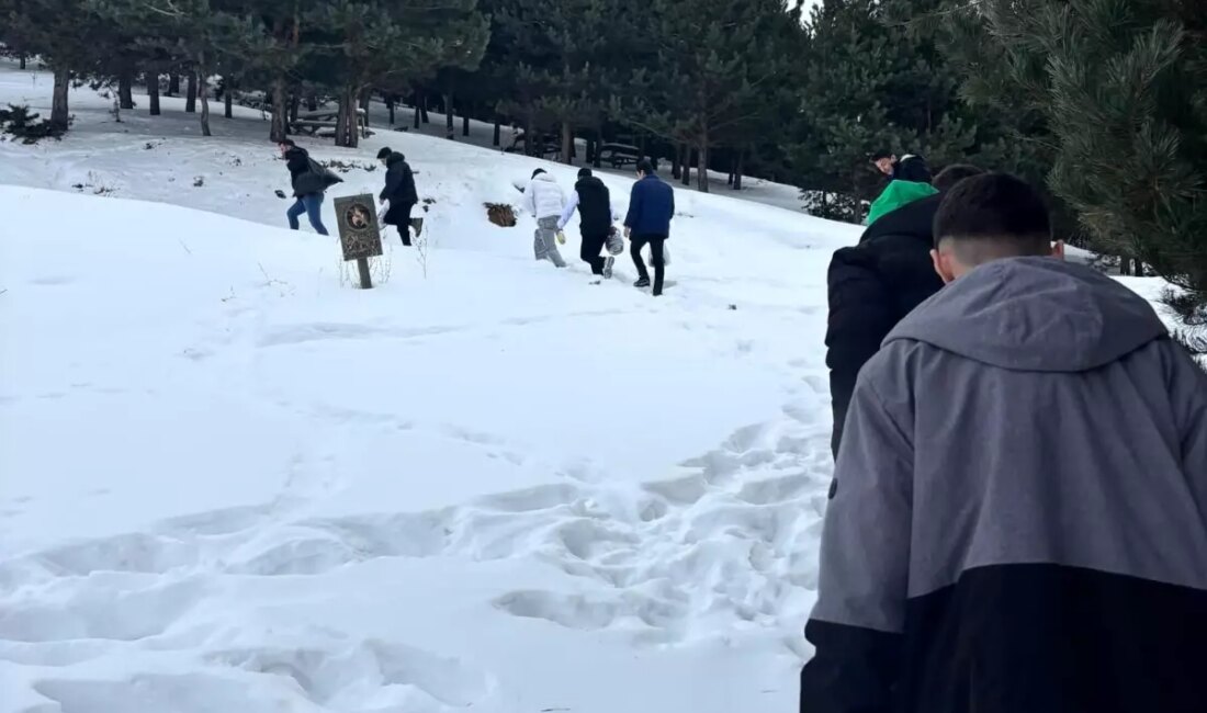 Erzurum'daki gençlik merkezi gönüllüleri, yaban hayatına destek olmak için bir
