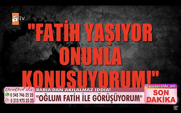 Fatih Aydın'ın Kayboluşu ve Esra Erol'un Mücadelesi