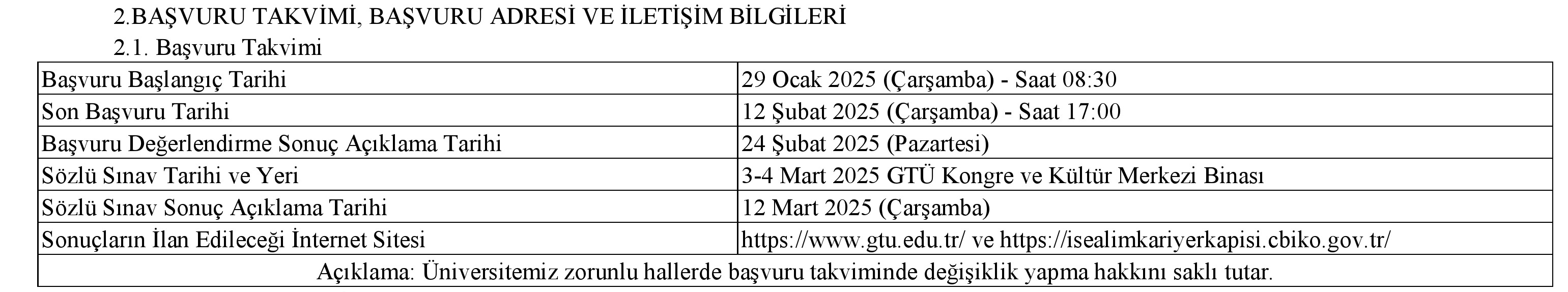 1. Genel Şartlar