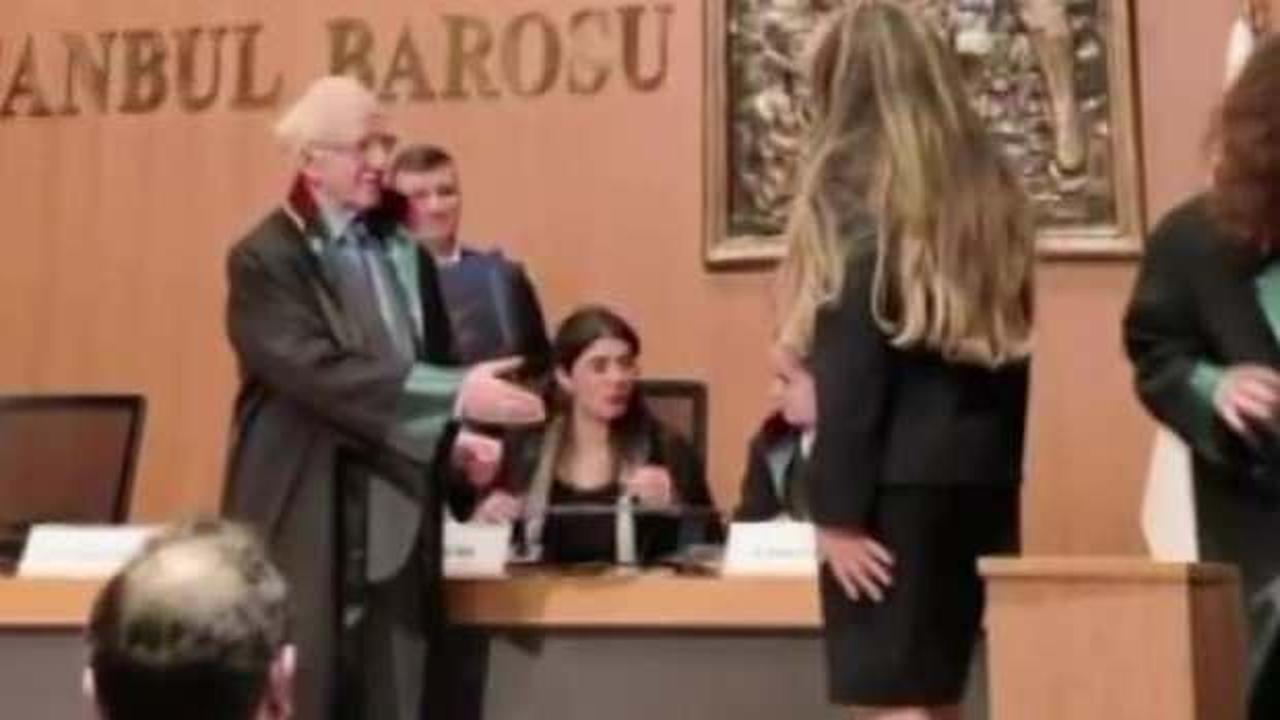 İstanbul Barosu'nda düzenlenen ruhsat töreninde Avukat Ülgenay Karakuş'un Kaboğlu'na yönelik