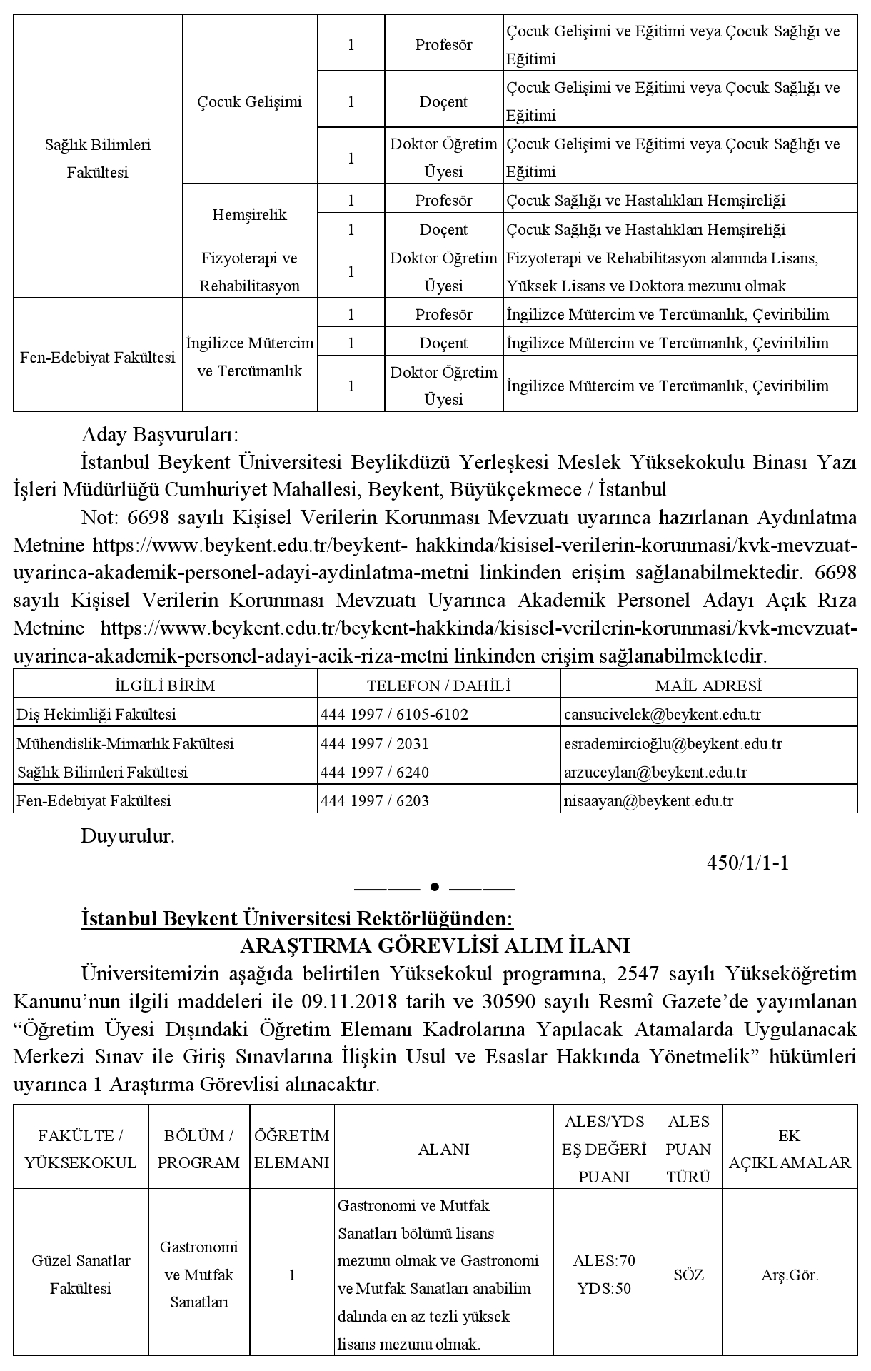 Başvuru ve Sınav Takvimi