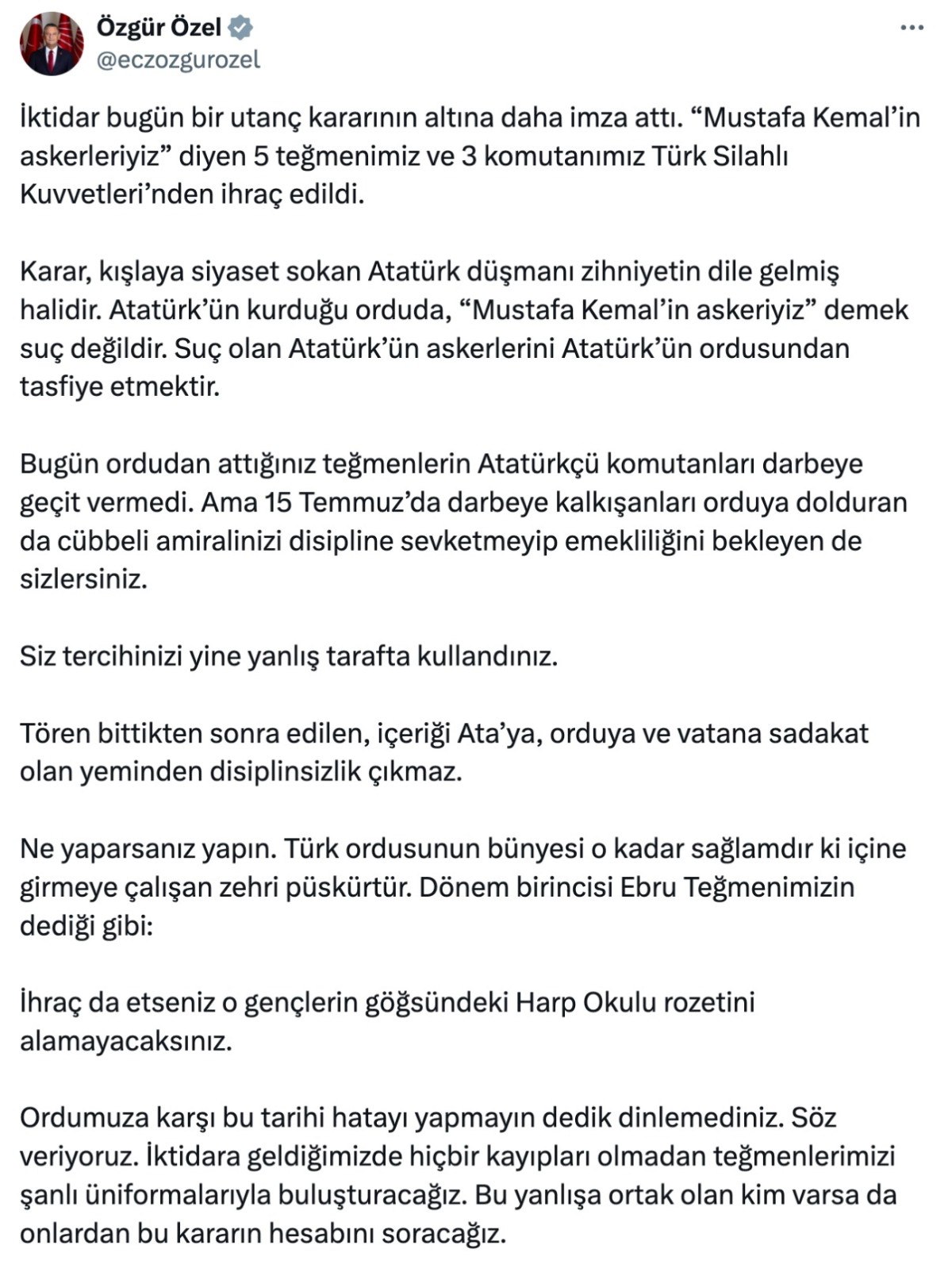 Milli Savunma Üniversitesi'nde İhraç Kararları Açıklandı