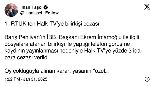 RTÜK'ten Medya Organlarına Cezalar