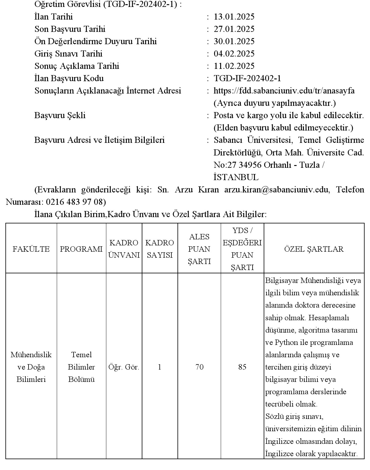Genel Şartlar
