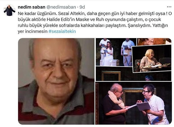Sezai Altekin'in Vefatı: Tiyatro ve Sinema Dünyasında Derin Üzüntü