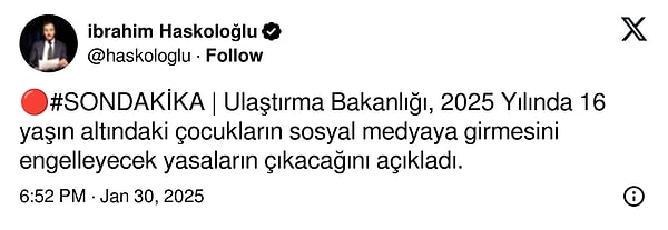 Sosyal Medya Düzenlemeleri ve 16 Yaş Altı Çocuklar