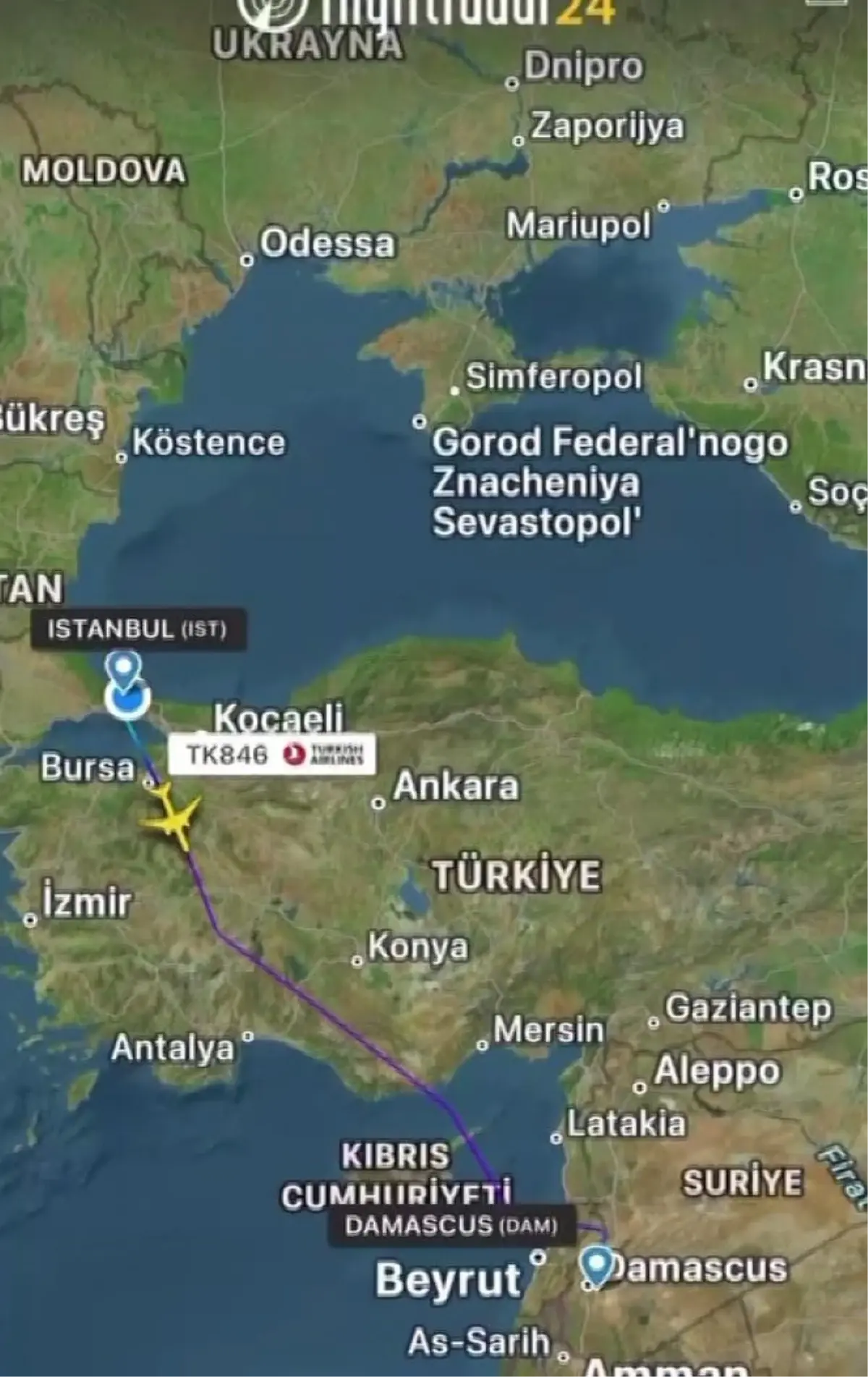 Türk Hava Yolları, 13 yıl aradan sonra Şam'a yeniden uçuş