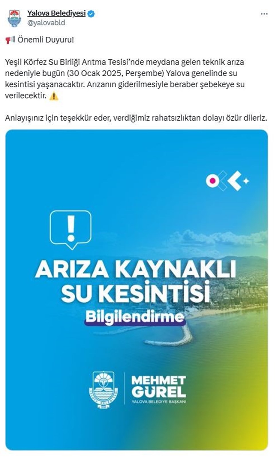 Yalova'da Su Kesintisi: Gökçe Barajı Kurtköy Derivasyonunda Köpüklenme Tespit Edildi