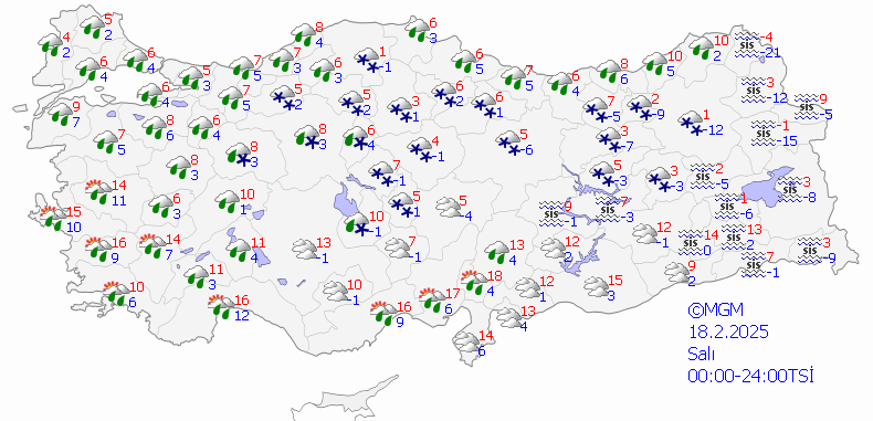 14 Şubat 2025 Hava Durumu Tahminleri