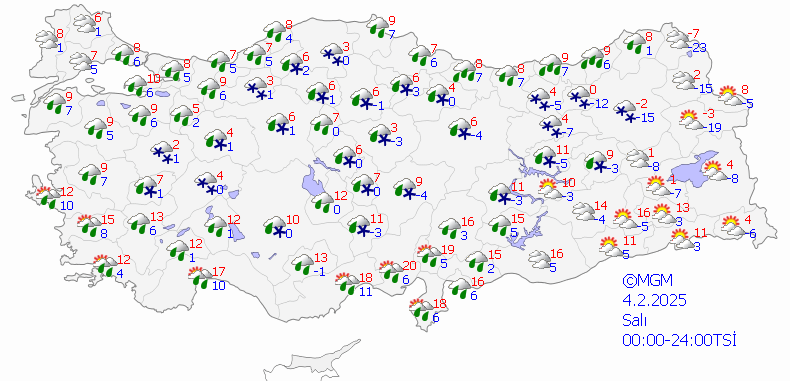 4 Şubat Hava Durumu Tahminleri