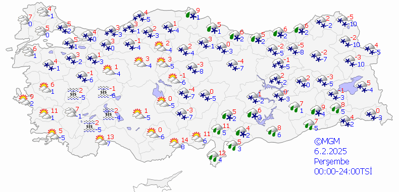 6 Şubat Hava Durumu Tahminleri