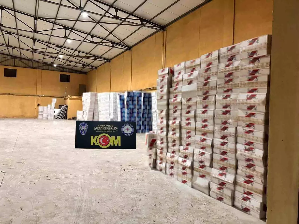 Adana'da gerçekleştirilen operasyonda, 20 milyon TL değerinde gümrük kaçağı makaron