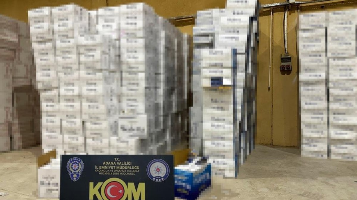 Adana'da gerçekleştirilen gümrük kaçağı makaron operasyonunda 20 milyon TL değerinde