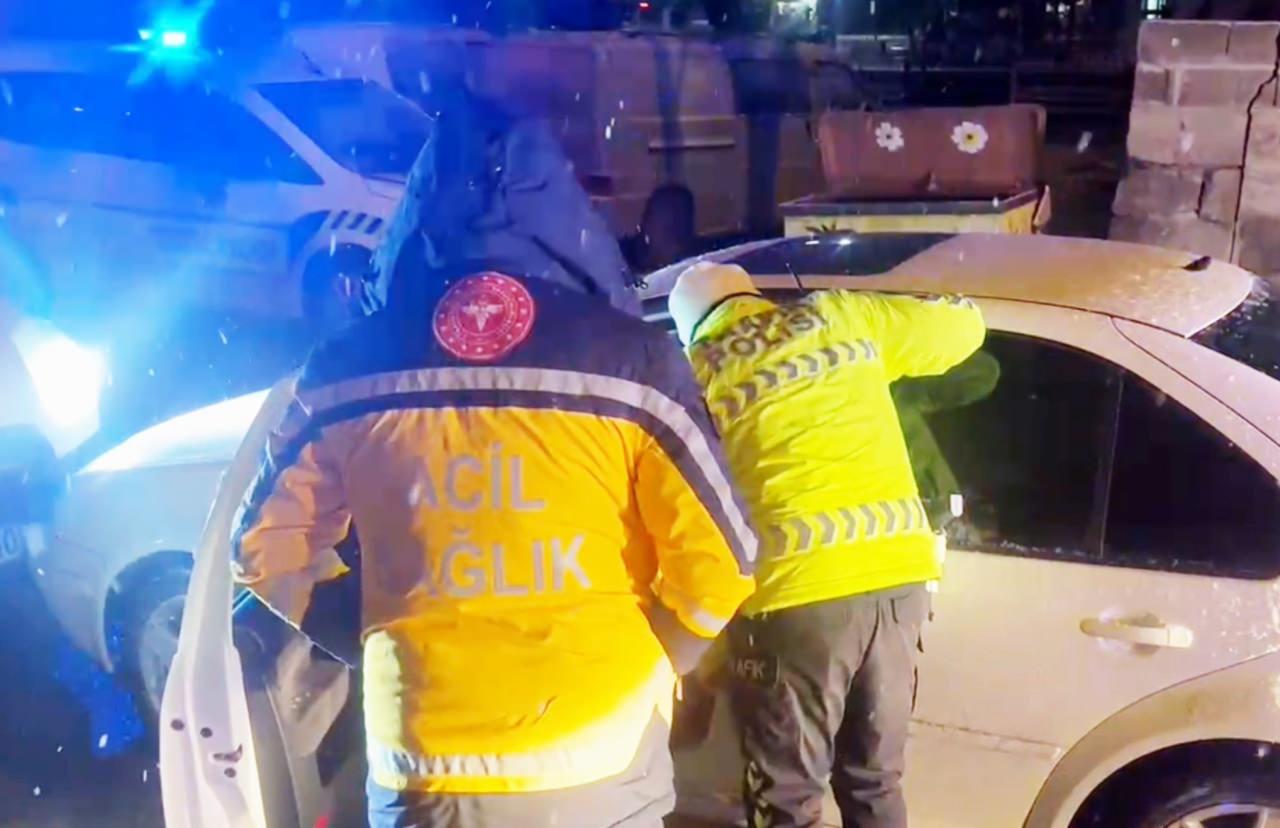 Aksaray'da Alkollü Sürücünün Kaza Anı