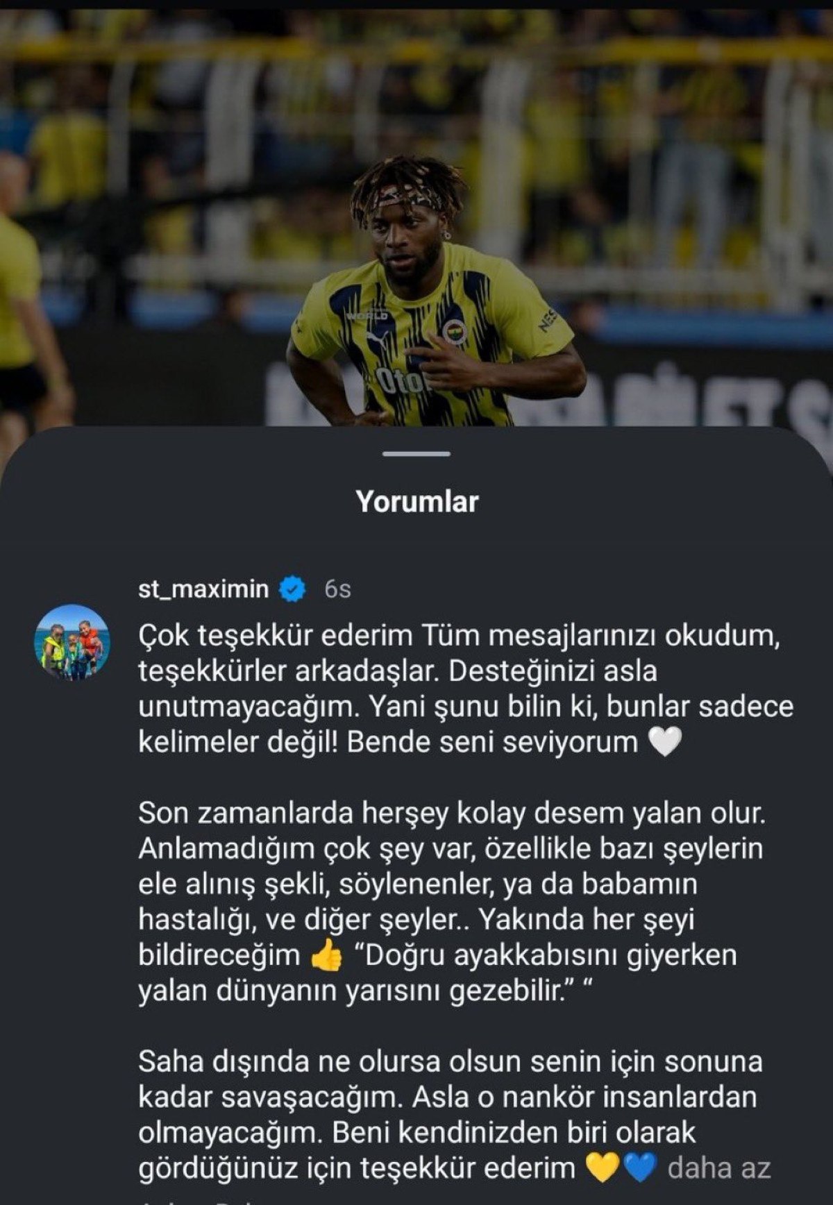 Allan Saint-Maximin'in Fenerbahçe'deki Geleceği ve Taraftar Mesajı
