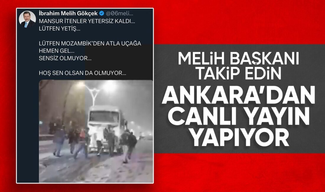 Eski Ankara Büyükşehir Belediye Başkanı Melih Gökçek, kar yağışıyla birlikte