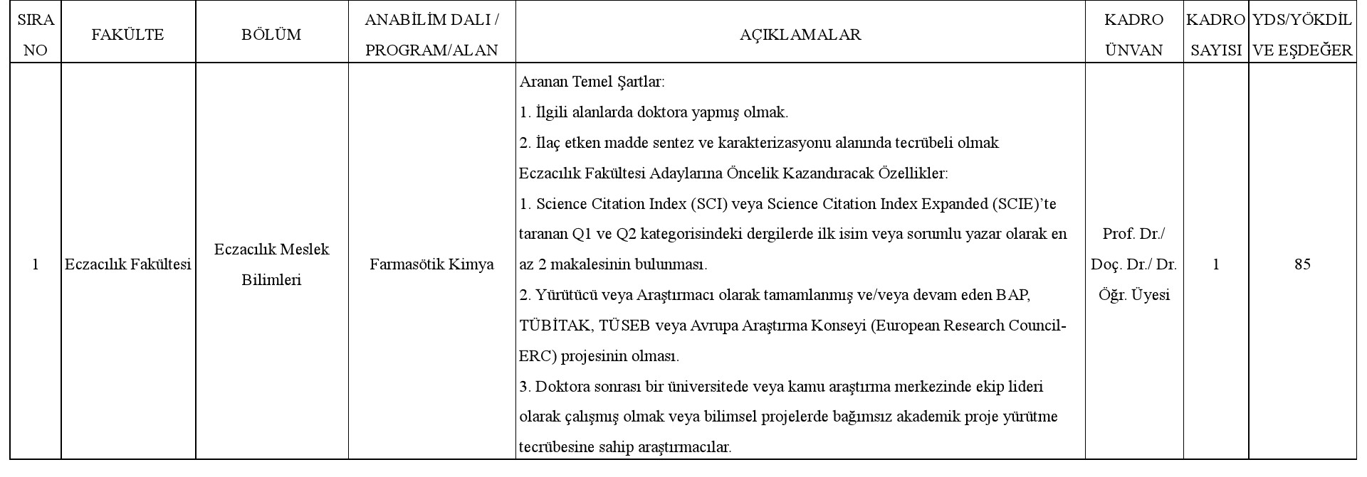 Bahçeşehir Üniversitesi Rektörlüğü Duyurusu