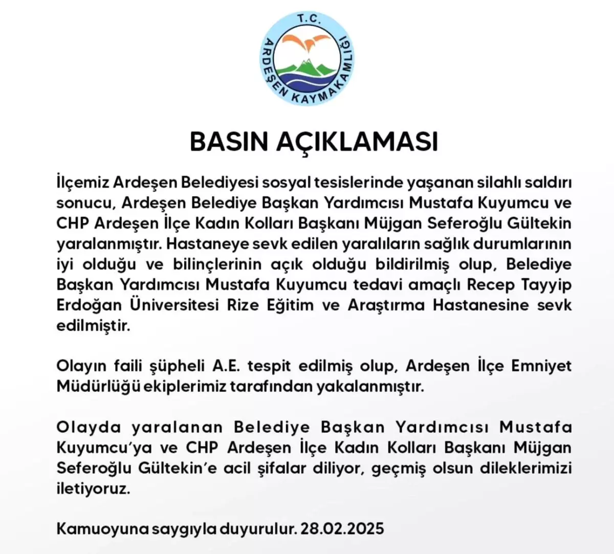 Rize'de Belediye Başkan Yardımcısı ve CHP Kadın Kolları Başkanı'nı silahla