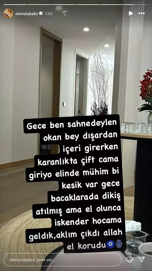 Demet Akalın'dan Eşi Okan Kurt'a Geçmiş Olsun Mesajı