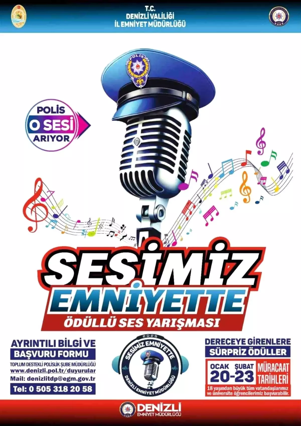 Denizli'de 'Sesimiz Emniyette' ödüllü ses yarışması başlıyor! Yeteneklerinizi sergilemek ve