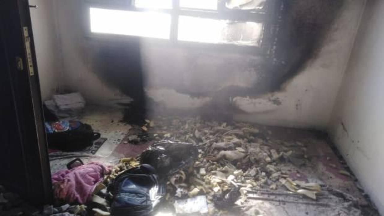Devrim Mahallesi'nde meydana gelen yangında 9 kişi dumandan etkilendi. Olay