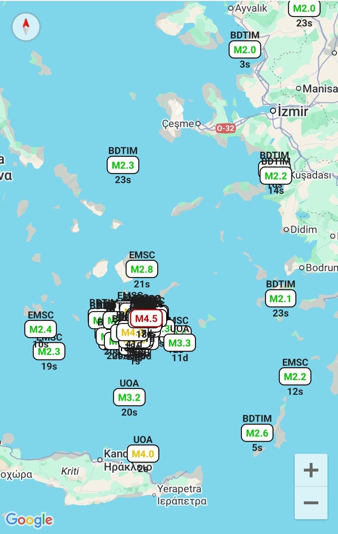 Ege Denizi'nde Depremler Artıyor