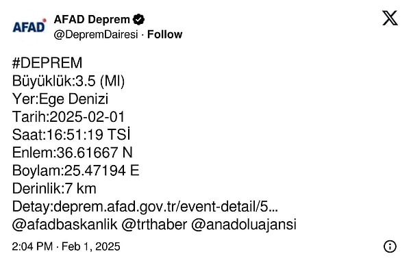 Ege Denizi'nde Deprem Fırtınası: 20 Deprem Meydana Geldi