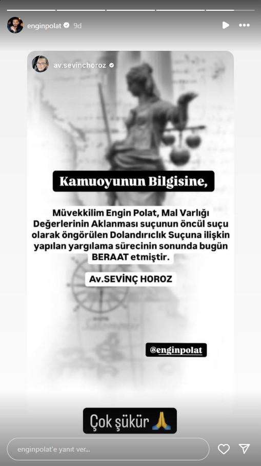 Engin Polat'tan Beraat Haberi