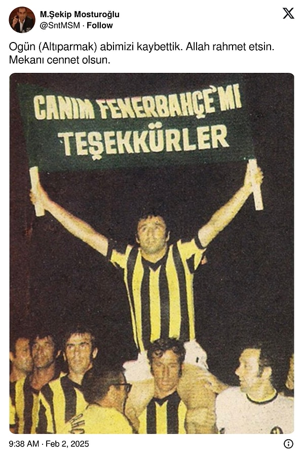 Fenerbahçe'nin Efsanevi Oyuncusu Ogün Altıparmak Hayatını Kaybetti