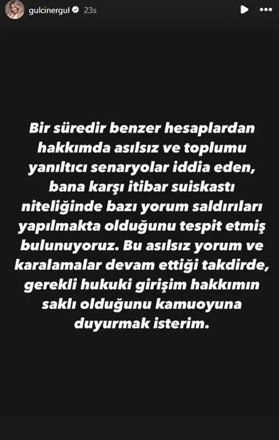 Hepsi Grubunun Yıldızı Gülçin Ergül'den Açıklama