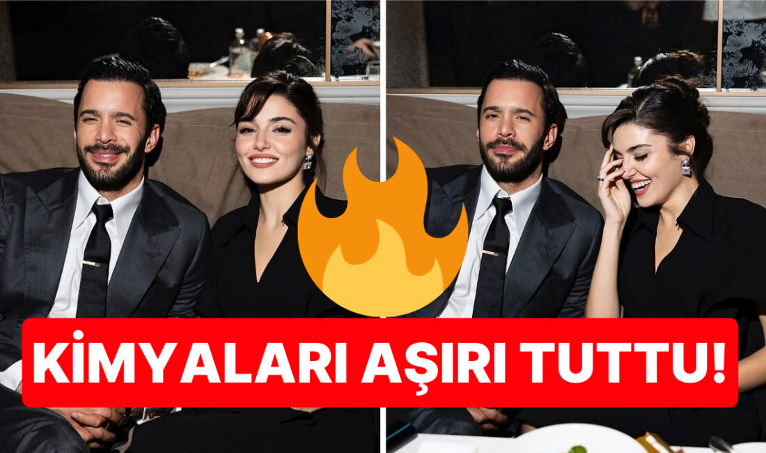 Hande Erçel ve Barış Arduç, "Rüzgara Bırak" filminin gala gecesinde