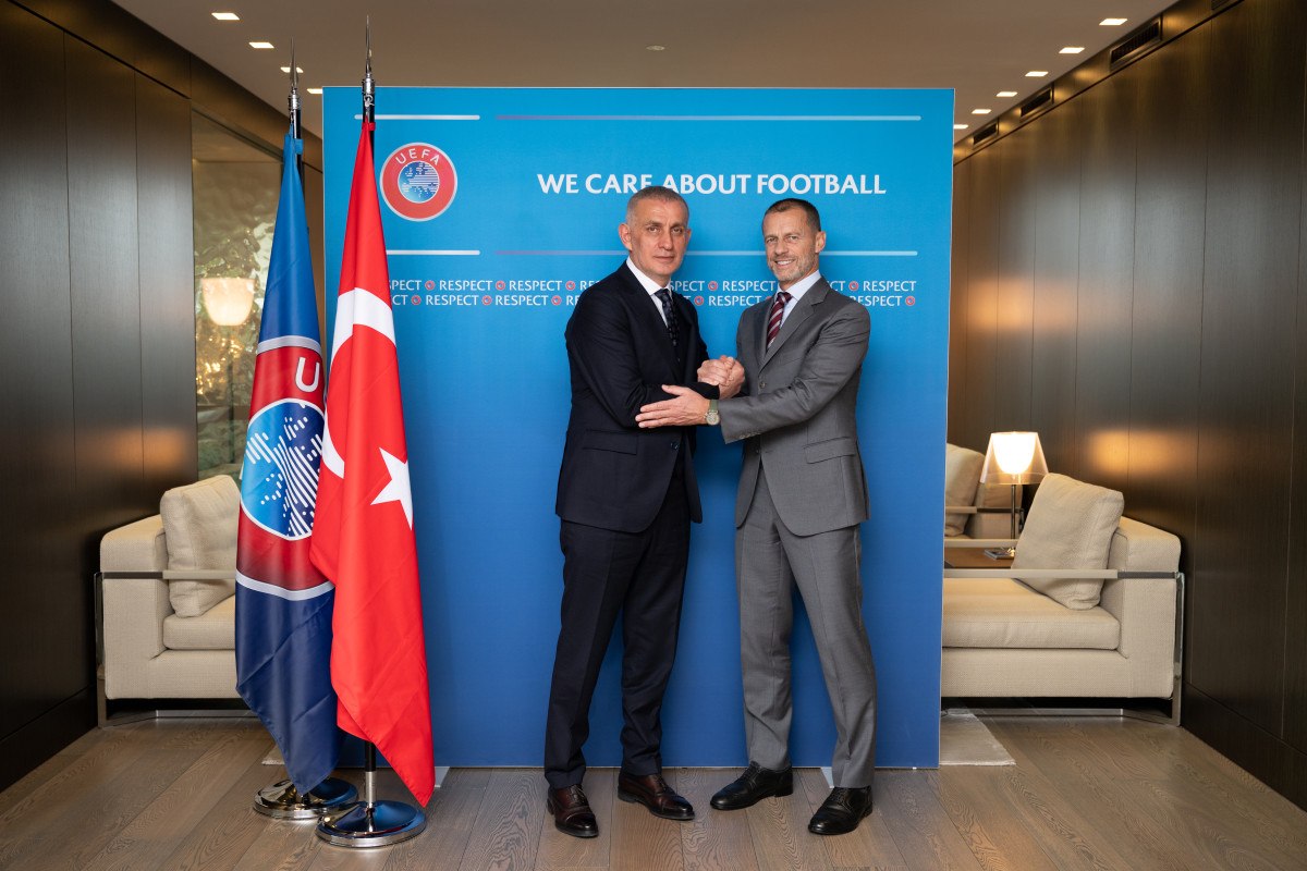 İbrahim Ethem Hacıosmanoğlu ve UEFA Başkanı Ceferin Görüşmesi