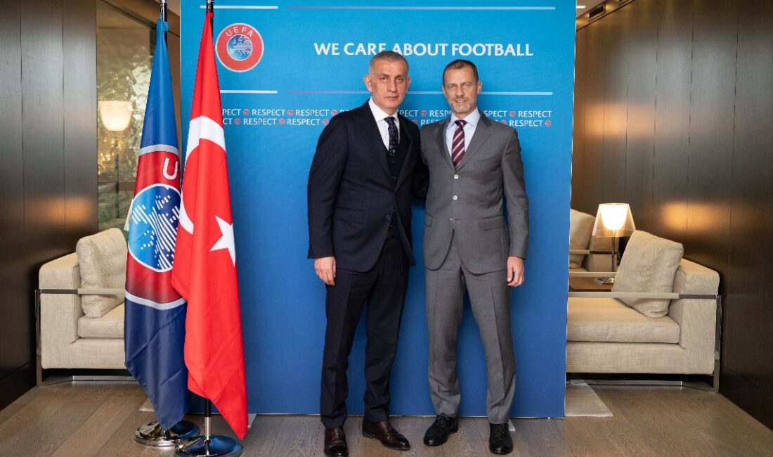 İbrahim Ethem Hacıosmanoğlu ve UEFA Başkanı Aleksander Ceferin'in gerçekleştirdiği önemli